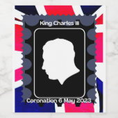 King Charles III Coronation Wijn Etiket (Enkel label)