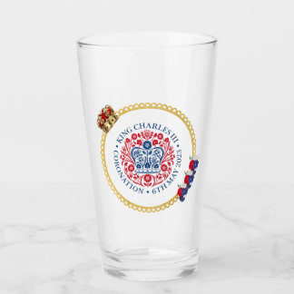 King Charles III Crown Coronation Glass Tumbler