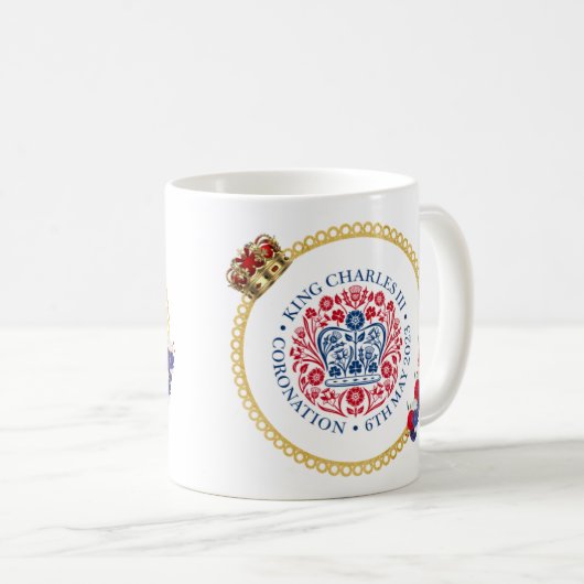 King Charles III Crown Coronation Mok (Voorkant rechts)