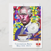 King Charles III Fun Custom Text Coronation Party Kaart (Voorkant)