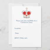 King Charles III Fun Custom Text Coronation Party Kaart (Achterkant)