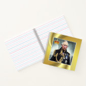 King Charles III Gold background Notitieboek (Binnen)