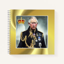 King Charles III Gold background Notitieboek