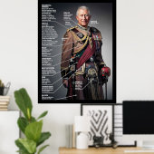 King Charles III Kolonel in Chief Toronto Scottish Poster (Thuiskantoor)