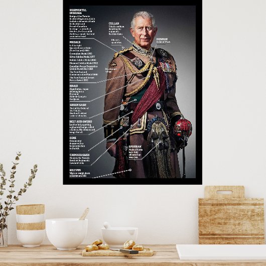 King Charles III Kolonel in Chief Toronto Scottish Poster (Keuken)