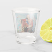 King Charles III met Spring Flowers Shot Glas (Achterkant)
