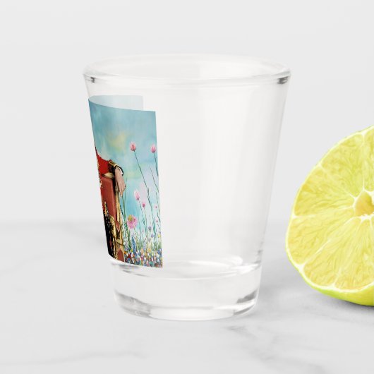 King Charles III met Spring Flowers Shot Glas (Rechts)