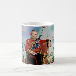King Charles III met Spring Garden Background Koffiemok