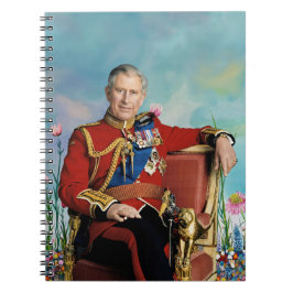 King Charles III met Spring Garden Background Notitieboek