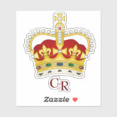 King Charles III Monogram & Crown Vinyl Sticker (Vel)