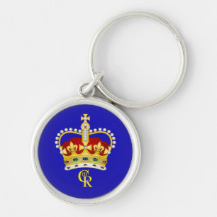 King Charles III Monogram en Crown Key Ring Sleutelhanger