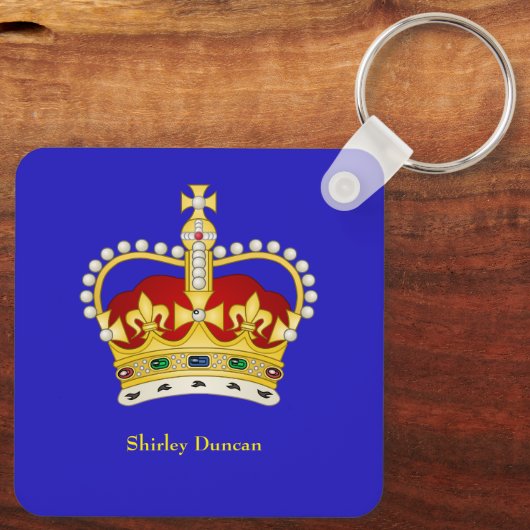 King Charles III Monogram en Crown Key Ring Sleutelhanger (Achterkant)