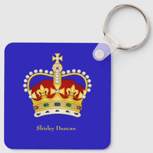 King Charles III Monogram en Crown Key Ring Sleutelhanger (Achterkant)