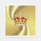 King Charles III Monogram en Crown Napkin Servet (Voorkant)