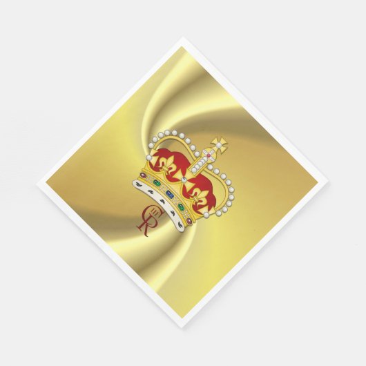 King Charles III Monogram en Crown Napkin Servet (Hoek)
