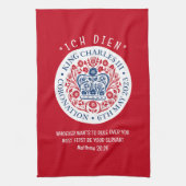 KING CHARLES III Red Coronation Theedoek (Verticaal)