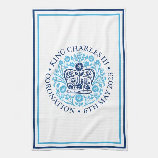 King Charles III Royal Coronation Souvenir Theedoek (Verticaal)