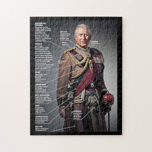 King Charles III Toronto Scottish Regiment Legpuzzel (Verticaal)