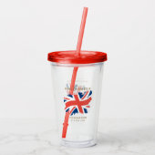 King Charles III Union Jack Flag Acryl Drinkbeker (Achterkant)