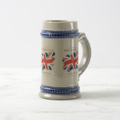 King Charles III Union Jack Flag Bierpul (Voorkant rechts)