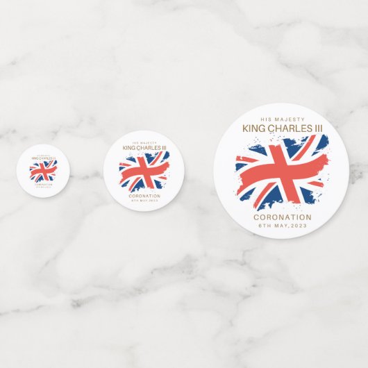 King Charles III Union Jack Flag Confetti (Achterkanten)