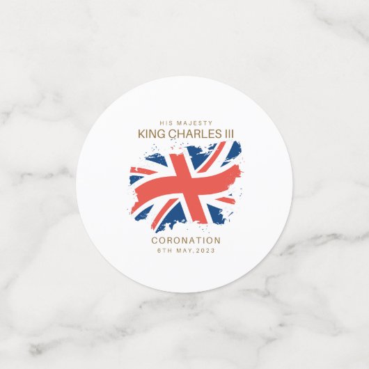 King Charles III Union Jack Flag Confetti (Kleine voorkant)