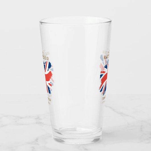 King Charles III Union Jack Flag Glas (Links)