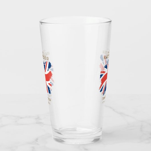 King Charles III Union Jack Flag Glas (Rechts)