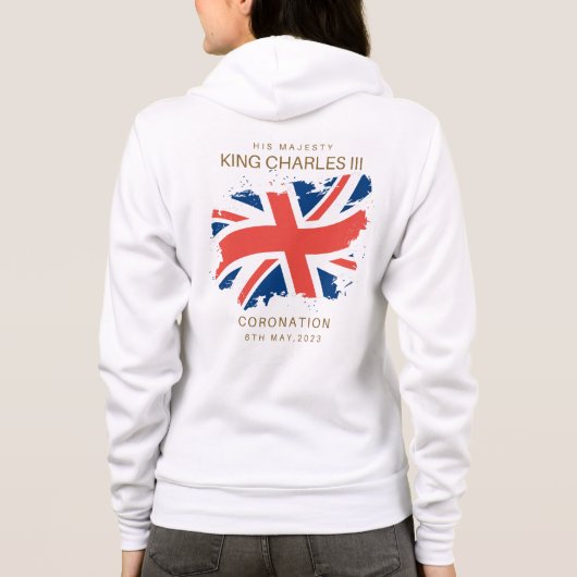 King Charles III Union Jack Flag Hoodie (Achterkant)