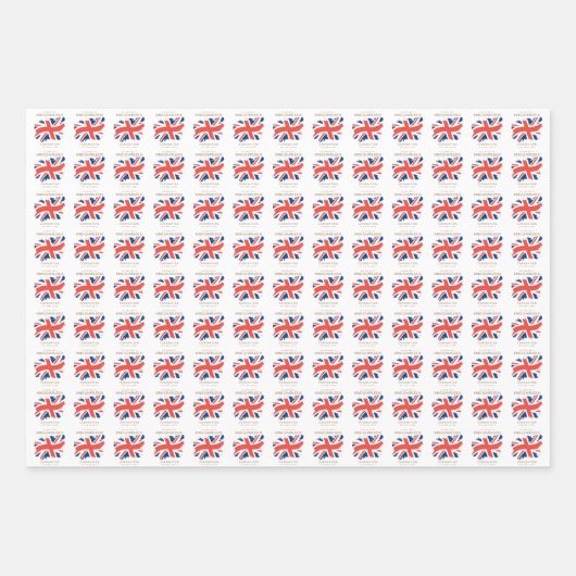 King Charles III Union Jack Flag Inpakpapier Vel (Voorkant 3)