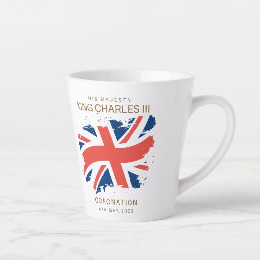 King Charles III Union Jack Flag Latte Mok (Rechts)