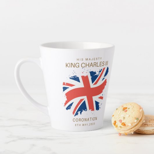 King Charles III Union Jack Flag Latte Mok (In situ)