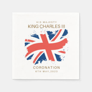 King Charles III Union Jack Flag Servet