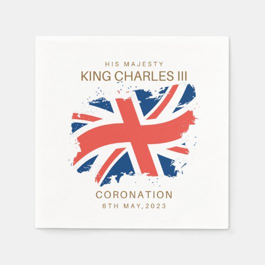 King Charles III Union Jack Flag Servet (Voorkant)