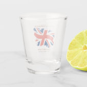King Charles III Union Jack Flag Shot Glas (Achterkant)