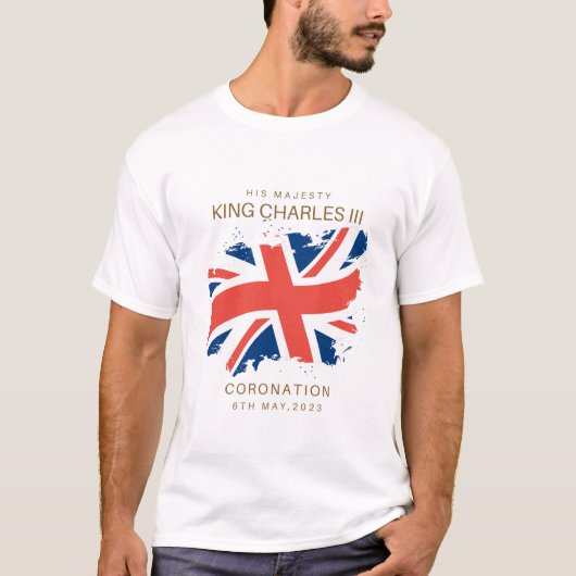 King Charles III Union Jack Flag T-Shirt (Voorkant)
