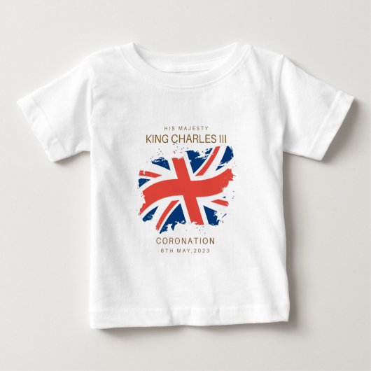 King Charles III Union Jack Flag T-Shirt (Voorkant)