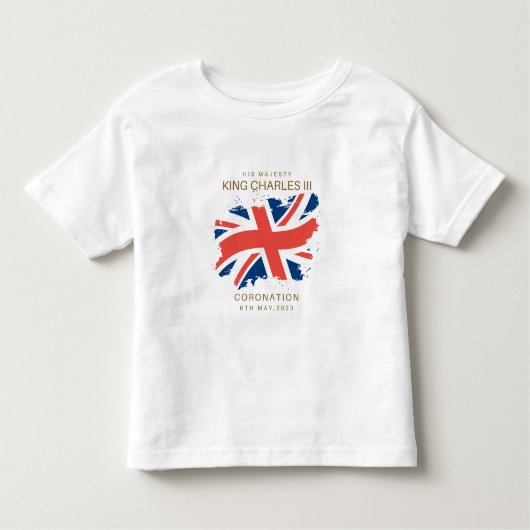 King Charles III Union Jack Flag T-Shirt (Voorkant)