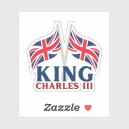 King Charles III, Union Jack Flags Sticker