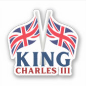 King Charles III, Union Jack Flags Sticker (Voorkant)