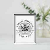 King Charles III Welsh Coronation Emblem Logo Briefkaart (Staand voorkant)