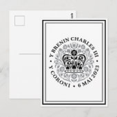King Charles III Welsh Coronation Emblem Logo Briefkaart (Voorkant / Achterkant)