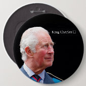 King Charles lll Badge Ronde Button 6,0 Cm (Voorkant /achterkant)