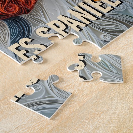 King Charles Paper Quilling Art Dog Portrait Legpuzzel (Zijkant)