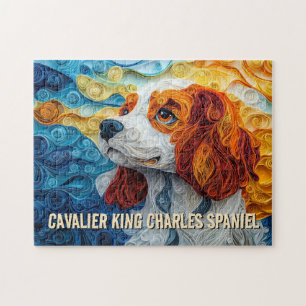 King Charles Paper Quilling Art Dog Portrait Legpuzzel
