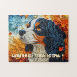 King Charles Paper Quilling Art Dog Portrait Legpuzzel