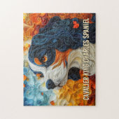 King Charles Paper Quilling Art Dog Portrait Legpuzzel (Verticaal)