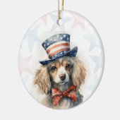 King Charles Spaniehond, 4 juli Persoonlijk Keramisch Ornament (Links)