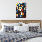 King Charles Spaniel Acryl Print Canvas Kunst (Insitu (Slaapkamer))