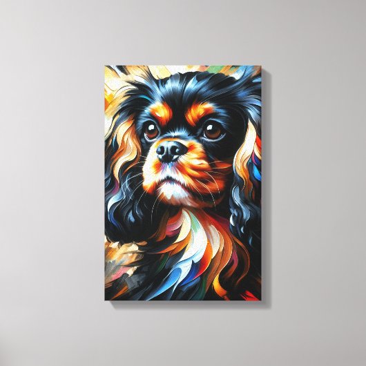 King Charles Spaniel Acryl Print Canvas Kunst (Voorkant)